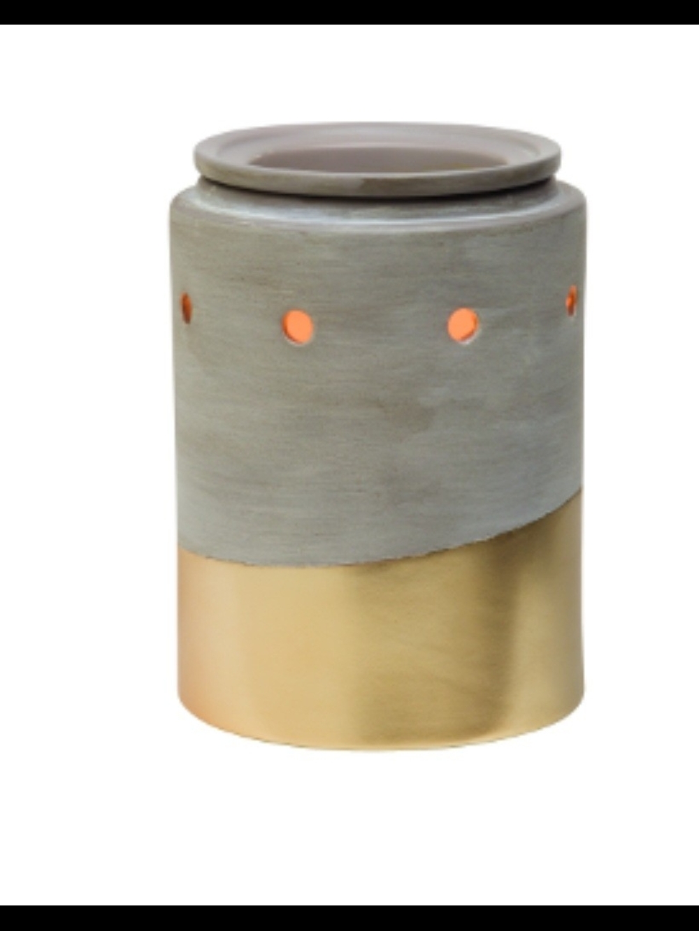NWT Gold and Gray Ceramic Urban Luster Sentsy Wax Warmer - Home Accents
